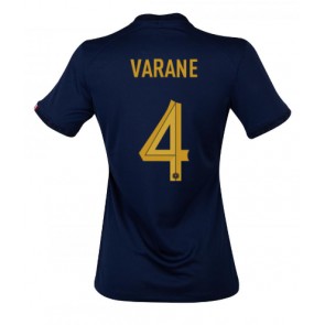 Frankrig Raphael Varane #4 Hjemmebanetrøje Dame VM 2022 Kort ærmer